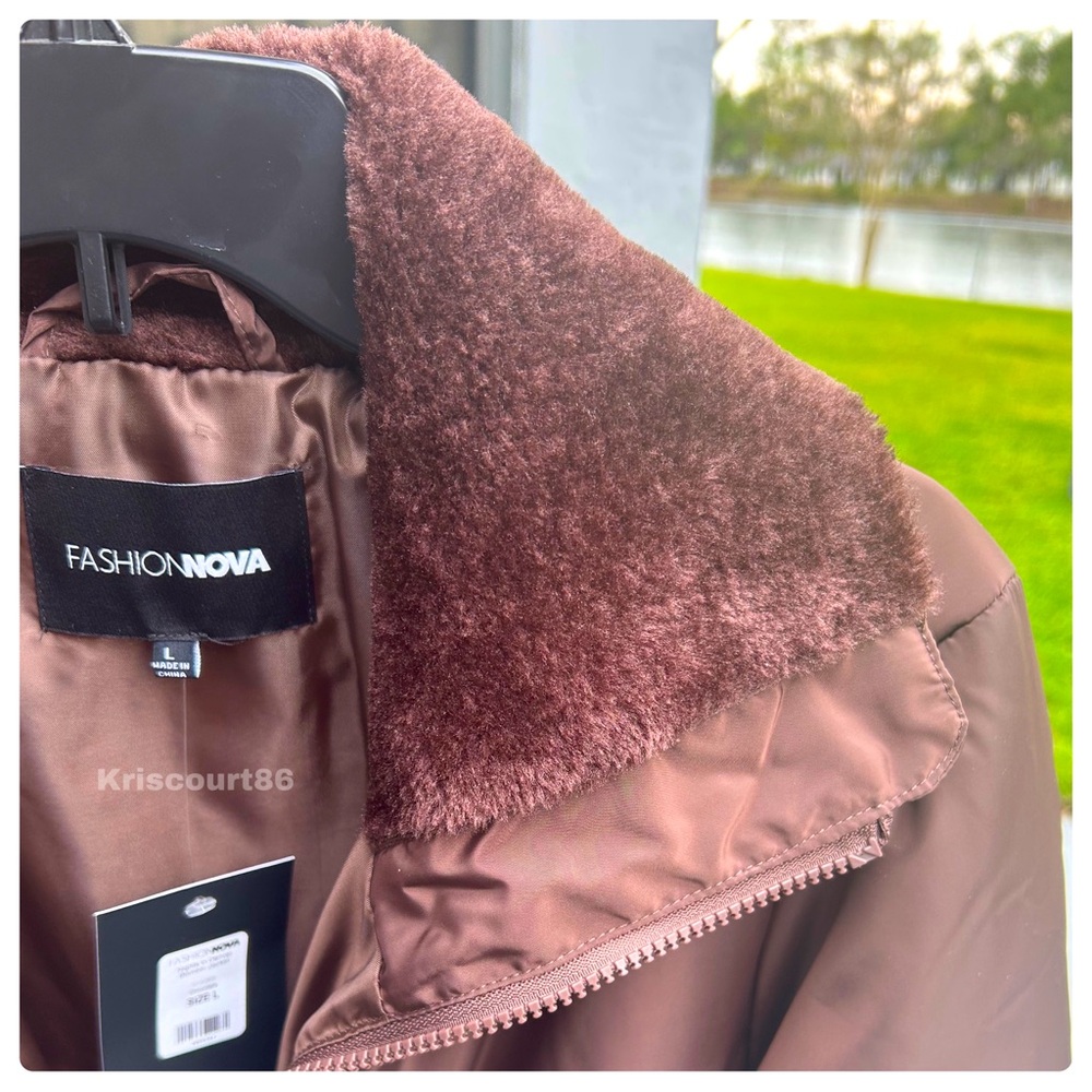 Women’s Chocolate Brown Bomber Puffer Jacket NEW WITH TAGS - Picture 7 of 16